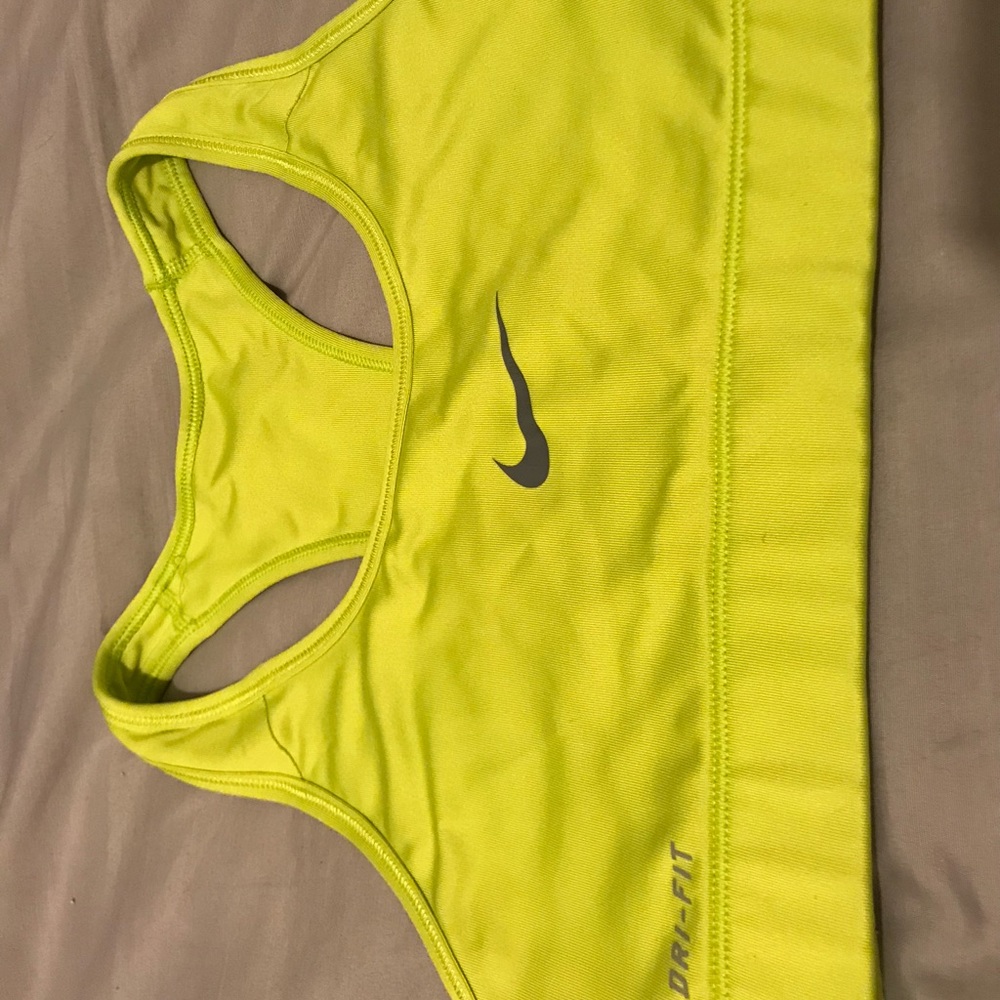 Neon yellow Nike sport bra